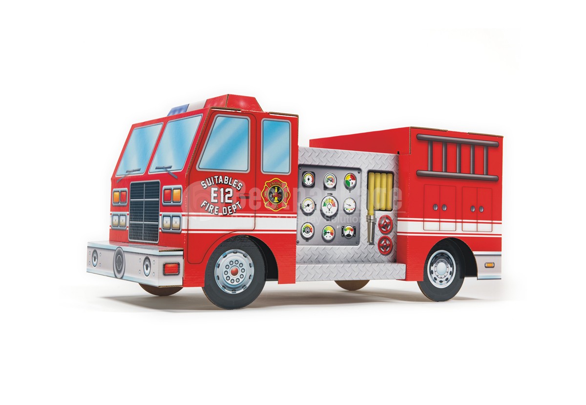 CT04001 Cardboard Toys, Cardboard Fire trucks